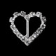 Heart Diamante Silver Slider Buckles - (Pack of 10)